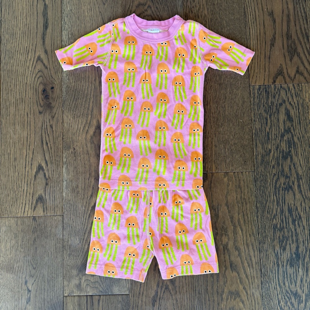 Hanna Andersson jelly fish print short johns ~ size 6-7 ~ excellent condition
